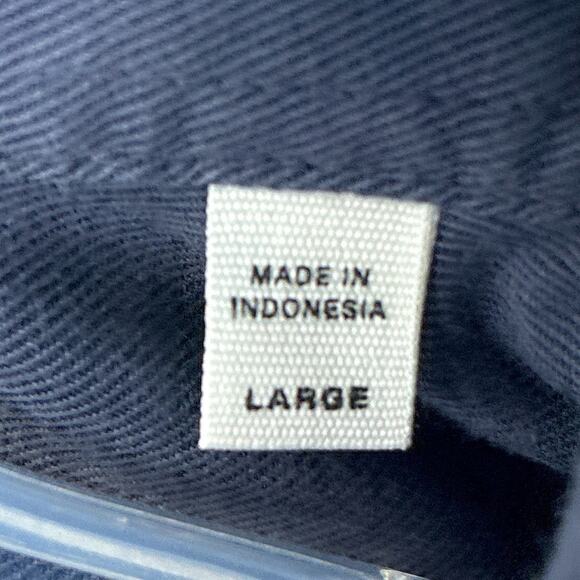 Buck Mason Shirt Mens L Draped Twill One Pocket Blue Preppy Classic Huckberry - Picture 6 of 8